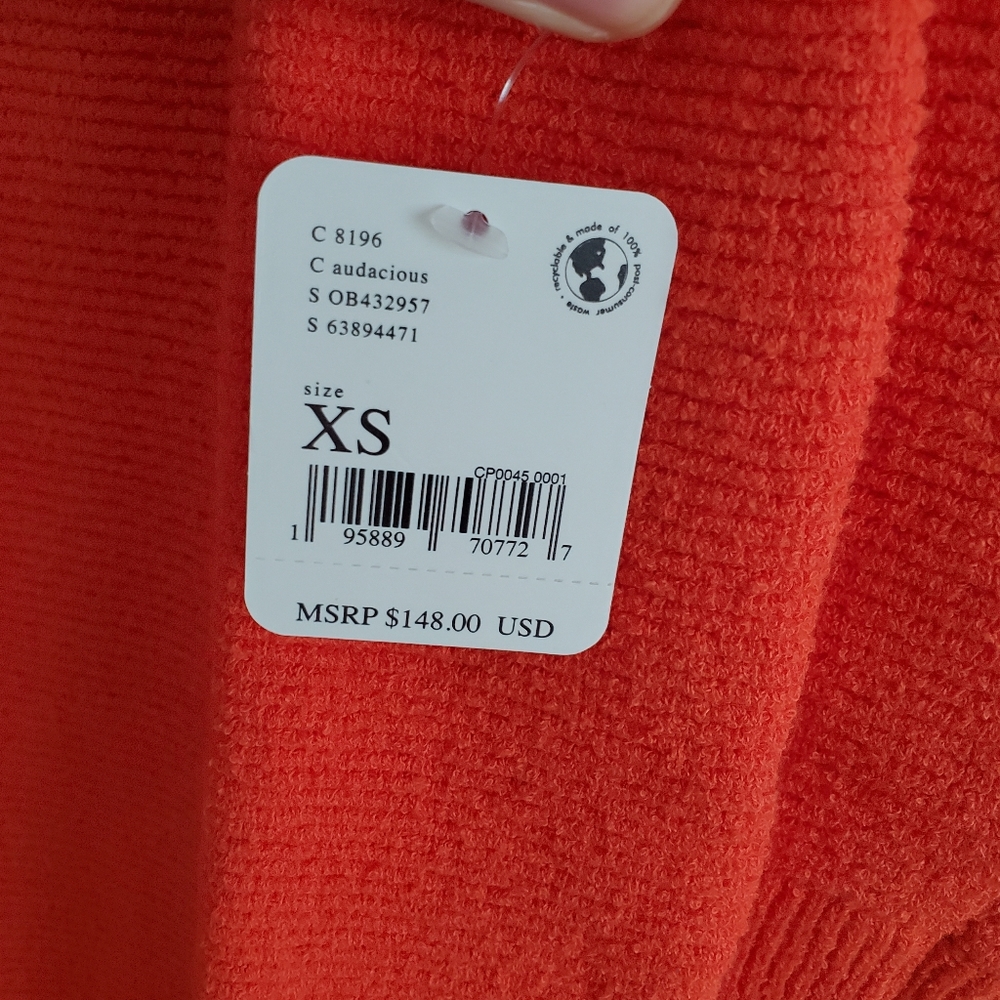 Free People * Ottoman Slouchy Pullover Tunic Sweater size XS Orange - Picture 12 of 12